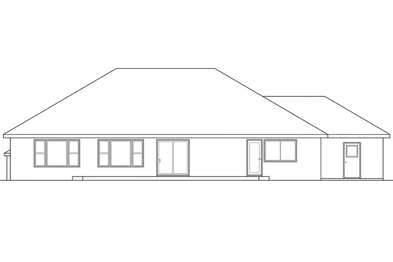 Home Plan - Exterior - Rear Elevation for Mediterranean House Plan #124-540 - 3 bed, 2 bath