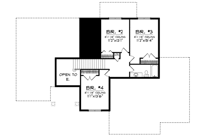 Home Plan - Floor Plan - Upper Floor for Colonial House Plan #70-622 - 4 bed, 2.5 bath