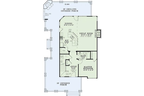 Floor Plan - Main Floor for Country House Plan #17-2434 - 3 bed, 2 bath