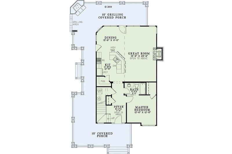 House Design - Floor Plan - Main Floor for Country House Plan #17-2434 - 3 bed, 2 bath