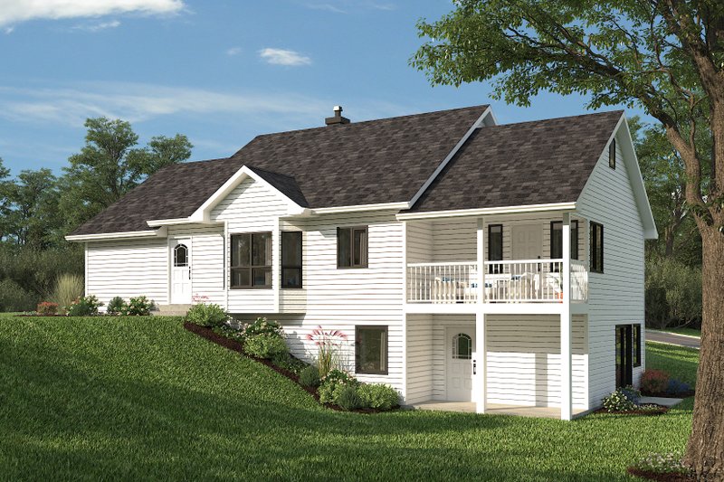 Architectural House Design - Rear elevation basement version
