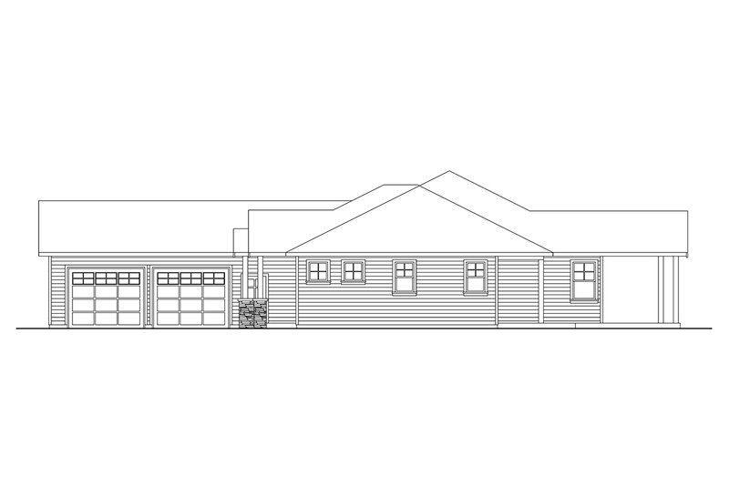 Architectural House Design - Exterior - Other Elevation 2 for Ranch House Plan #124-1373 - 4 bed, 3 bath