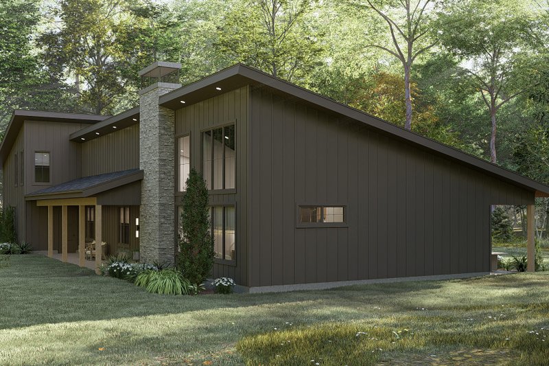 Architectural House Design - Exterior - Other Elevation 3 for Barndominium House Plan #455-417 - 4 bed, 3.5 bath
