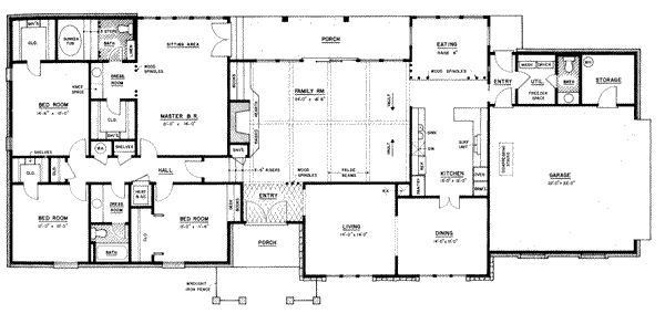 Ranch Style House Plan 4 Beds 2.5 Baths 2587 Sq/Ft Plan