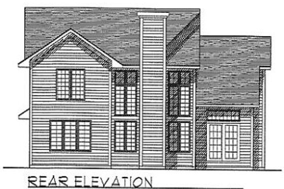 Exterior - Rear Elevation for Traditional House Plan #70-198 - 3 bed, 2.5 bath