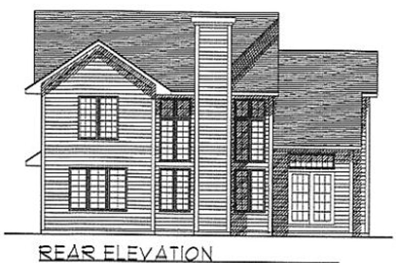 Home Plan - Exterior - Rear Elevation for Traditional House Plan #70-198 - 3 bed, 2.5 bath