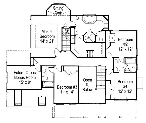 Architectural House Design - Country Floor Plan - Upper Floor Plan #429-24