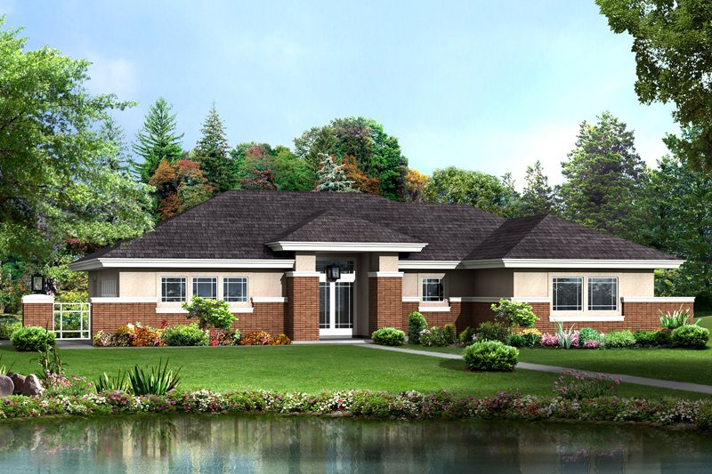 Architectural House Design - Exterior - Front Elevation 2 House Plan #57-599 - 3 bed, 2.5 bath