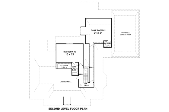 Floor Plan - Upper Floor for European House Plan #81-13841 - 5 bed, 4.5 bath