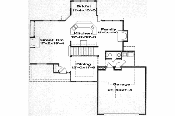 Floor Plan - Main Floor for Traditional House Plan #6-132 - 4 bed, 2.5 bath