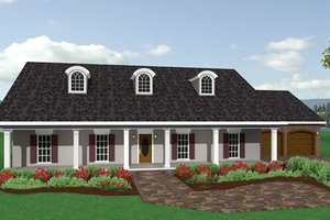 Southern Exterior - Front Elevation Plan #44-144