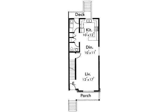 Floor Plan - Main Floor for Traditional House Plan #303-394 - 3 bed, 1.5 bath