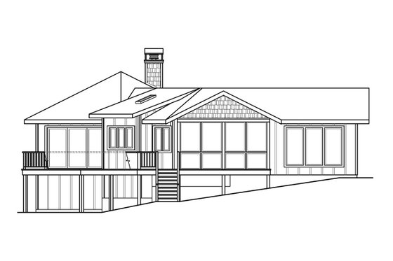 Exterior - Other Elevation for Ranch House Plan #124-910 - 3 bed, 2 bath