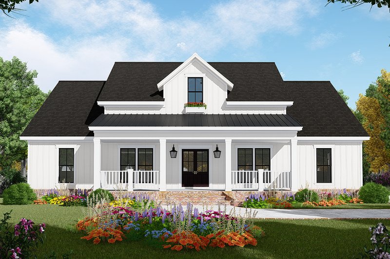 House Blueprint - Farmhouse Exterior - Front Elevation Plan #21-455
