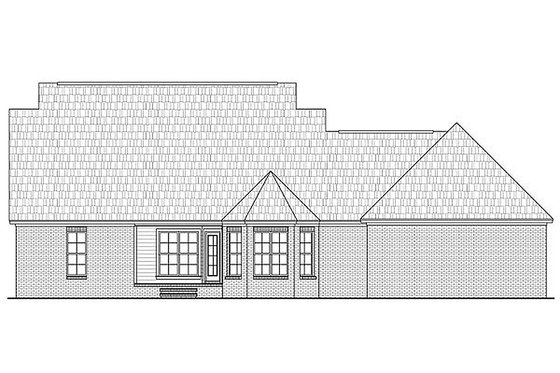 Rear view - 1600 square foot Country home