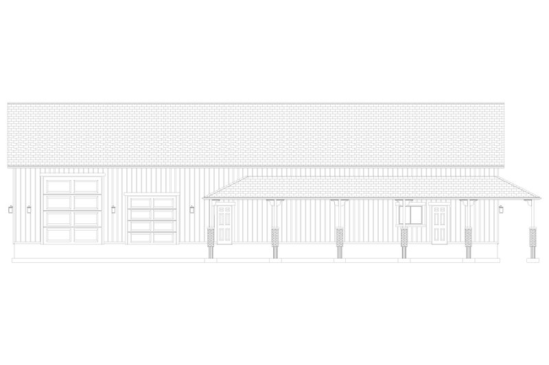 Home Plan - Exterior - Rear Elevation 2 for Farmhouse House Plan #1060-201, 1 bath