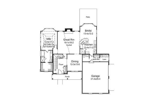 Home Plan - Traditional Floor Plan - Main Floor Plan #57-655