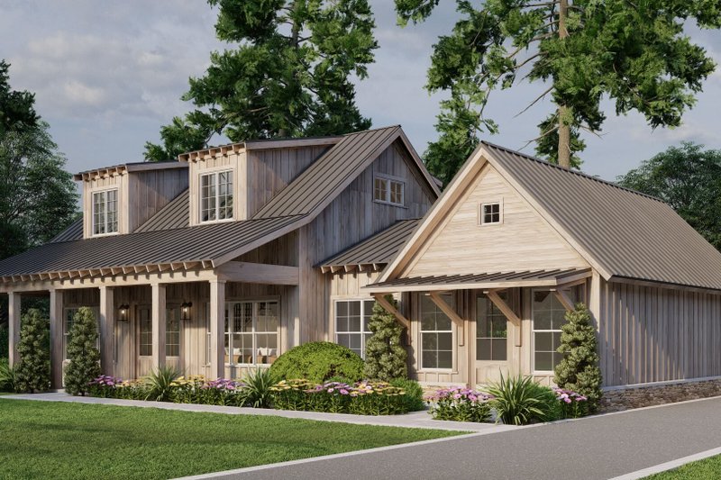Architectural House Design - Exterior - Front Elevation 3 for Cottage House Plan #923-418 - 3 bed, 3.5 bath