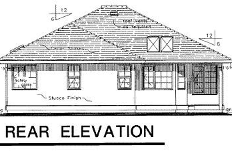 House Plan Design - Exterior - Rear Elevation for Ranch House Plan #18-113 - 3 bed, 2 bath