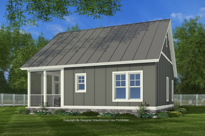 House Blueprint - Exterior - Rear Elevation for Craftsman House Plan #51-1430 - 1 bed, 1 bath