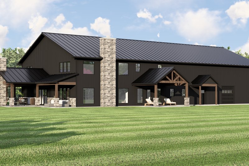 Home Plan - Exterior - Rear Elevation 1 for Barndominium House Plan #1064-419 - 3 bed, 3 bath