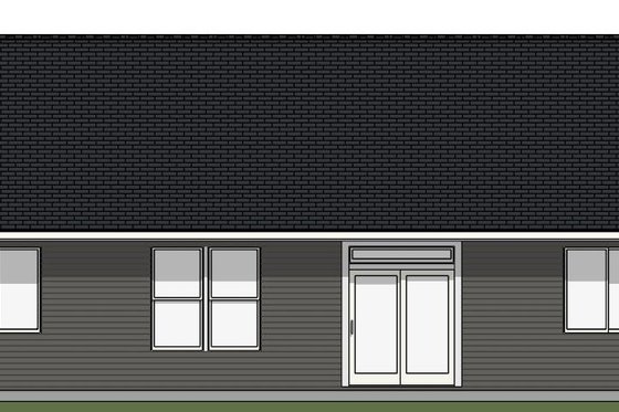 Exterior - Rear Elevation for Ranch House Plan #943-61 - 4 bed, 2 bath