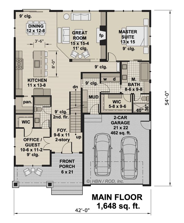 Traditional Floor Plan - Main Floor Plan #51-1323