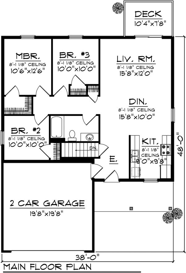 Ranch Floor Plan - Main Floor Plan #70-1017