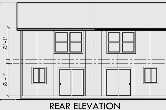Exterior - Rear Elevation for Traditional House Plan #303-359 - 6 bed, 5 bath