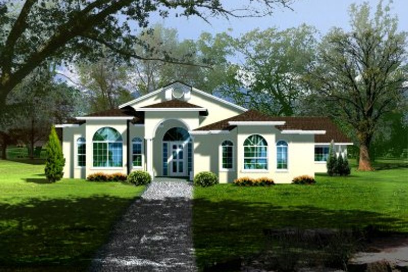 Home Plan - Adobe / Southwestern Exterior - Front Elevation Plan #1-672