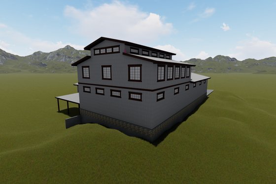 Exterior - Rear Elevation for Farmhouse House Plan #1060-80, 3 bath