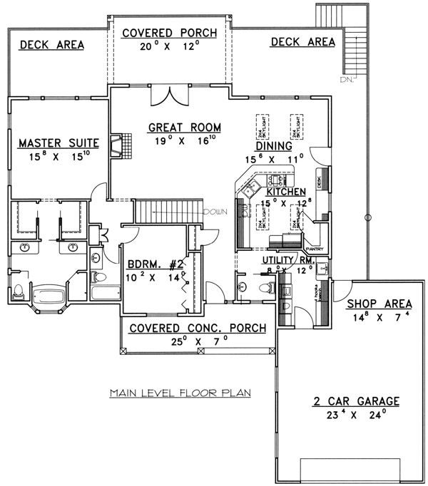 House Plan Design - Ranch Floor Plan - Main Floor Plan #117-575