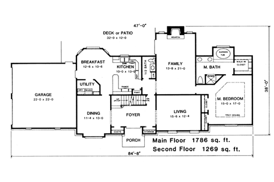 Floor Plan - Main Floor for European House Plan #10-260 - 4 bed, 3.5 bath