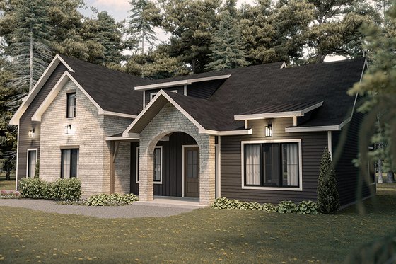 Exterior - Front Elevation 4 for European House Plan #23-2777 - 3 bed, 2.5 bath
