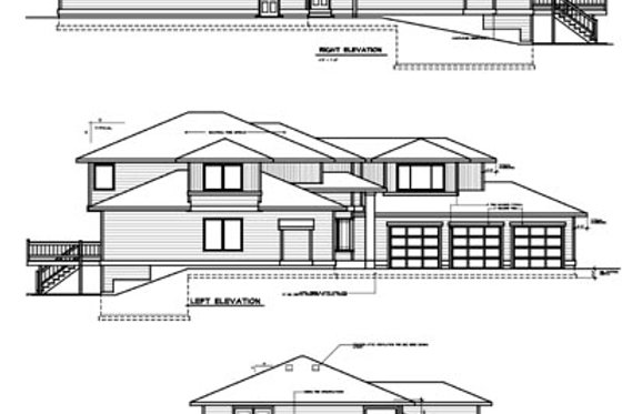 Exterior - Rear Elevation for Mediterranean House Plan #100-418 - 4 bed, 3 bath