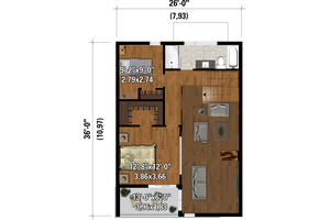 Floor Plan - Upper Floor for Cottage House Plan #25-4925 - 5 bed, 3 bath