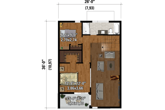 Floor Plan - Upper Floor for Cottage House Plan #25-4925 - 5 bed, 3 bath