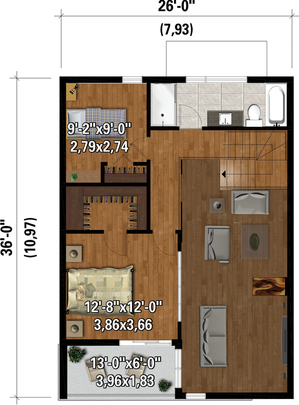 Cottage Floor Plan - Upper Floor Plan #25-4925