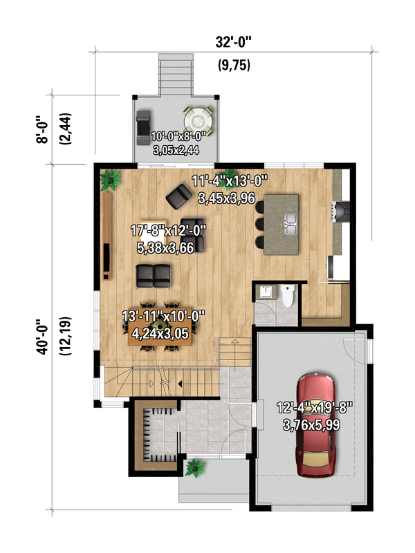 House Blueprint - European Floor Plan - Main Floor Plan #25-5005