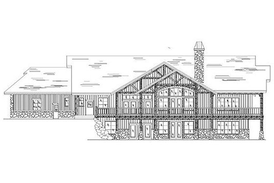 Exterior - Rear Elevation for Craftsman House Plan #5-147 - 3 bed, 3.5 bath