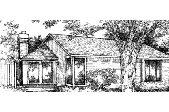 Exterior - Rear Elevation for Traditional House Plan #320-127 - 3 bed, 2 bath