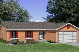 Ranch Exterior - Front Elevation Plan #116-165