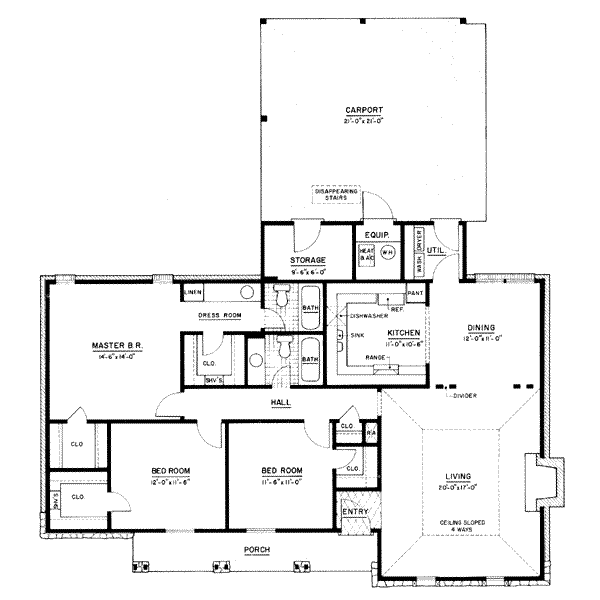 House Plan Design - Ranch Floor Plan - Main Floor Plan #36-368