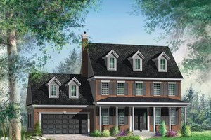 Colonial Exterior - Front Elevation Plan #25-4678