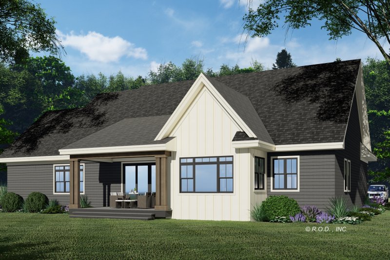 House Blueprint - Exterior - Rear Elevation 2 for Traditional House Plan #51-1219 - 3 bed, 2.5 bath