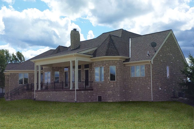 Dream House Plan - Exterior - Rear Elevation for European House Plan #20-2286 - 4 bed, 3.5 bath