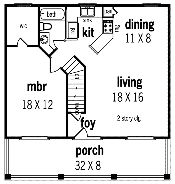 Beach Floor Plan - Main Floor Plan #45-215