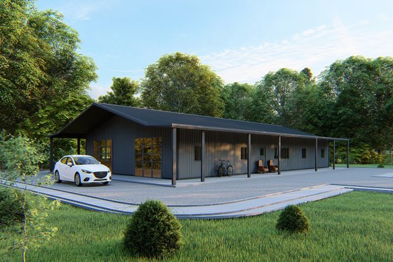 Exterior - Other Elevation 1 for Barndominium House Plan #1107-4 - 3 bed, 2 bath