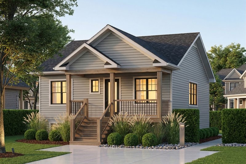 Dream House Plan - Exterior - Front Elevation 3 for Ranch House Plan #23-2200 - 2 bed, 1 bath