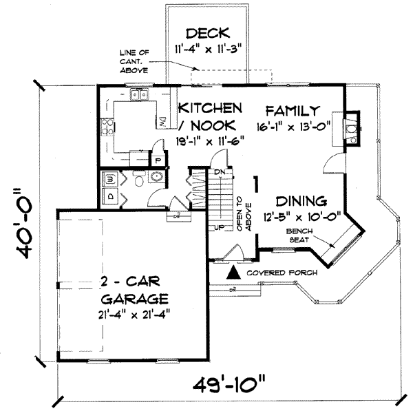 Country Floor Plan - Main Floor Plan #75-109